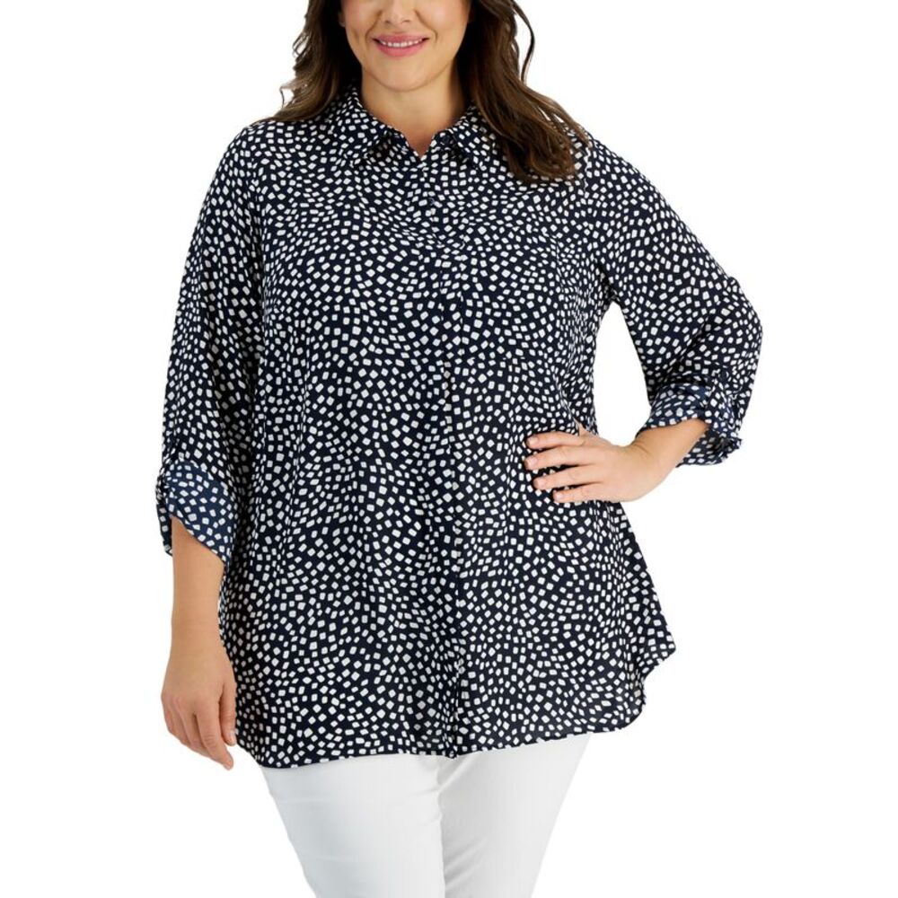 Alfani Plus Size Printed Utility Tunic